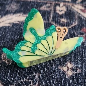 Butterfly Hair Clip - Green and Yellow